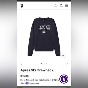 Navy soft playboy crewneck